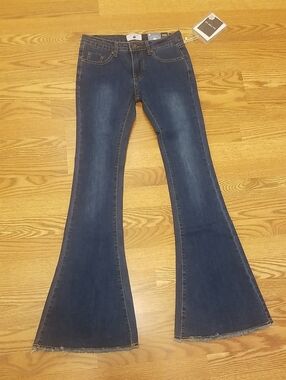 High-Rise Dark Indigo Flare Jeans for Women
